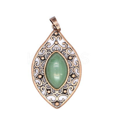 Retro Hollow Natural Topaz Jade Pendants PW-WGEF371-10-1