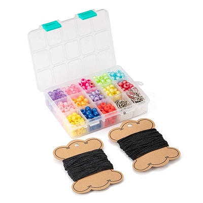 1 Box 13 Colors 325Pcs Plastic Barrel Beads DIY-LS0003-02-1