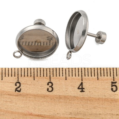 Tarnish Resistant 201 Stainless Steel Stud Earrings Findings STAS-K279-01D-P-1