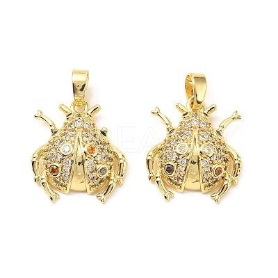 Brass Micro Pave Cubic Zirconia Pendants KK-G533-23G-1