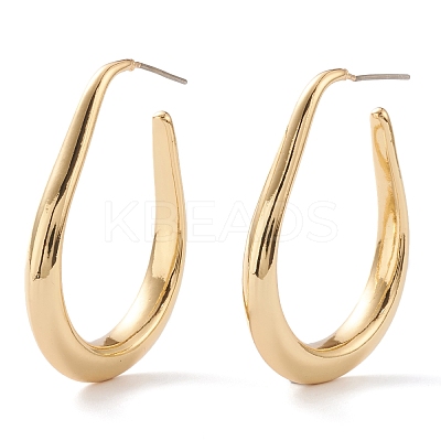 Brass Half Hoop Earrings EJEW-H109-12G-1