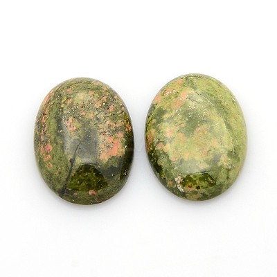 Natural Unakite Gemstone Cabochons X-G-P023-08-1