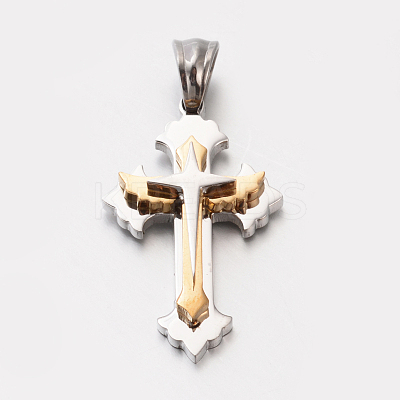 New Gift Unisex 201 Stainless Steel Cross Pendants STAS-F010-12-1
