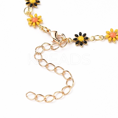 Daisy Link Chain Necklaces & Bracelets Jewelry Sets SJEW-JS01138-01-1