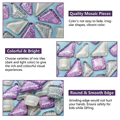 Glitter Glass Cabochons GLAA-FH0001-02C-1