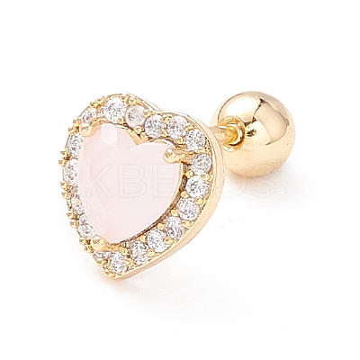Heart Cat Eye Stud Earrings for Women LS-EJEW-A065-06G-1