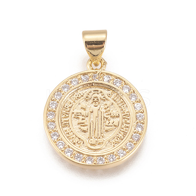 Brass Micro Pave Cubic Zirconia Pendants ZIRC-L078-046G-NR-1