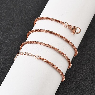 Brass Sterling Silver Chains Necklaces for Women NJEW-D302-25RG-1