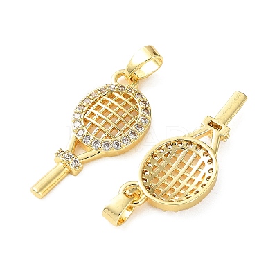 Brass Micro Pave Clear Cubic Zirconia Pendants CU-CBA2554-01G-1