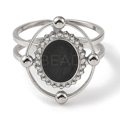 304 Stainless Steel Enamel Open Cuff Rings for Women RJEW-F166-43P-01-1