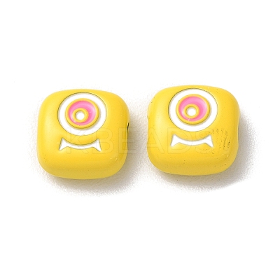 Spray Painted Alloy Enamel Beads PALLOY-M215-15G-1