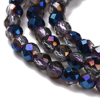Transparent Electroplate Glass Beads Strands GLAA-H021-01A-HP08-1