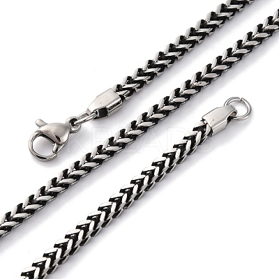 2.5MM 304 Stainless Steel Wheat Chain Necklaces NJEW-Q013-16B-1
