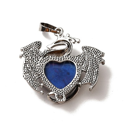 Natural & Synthetic Mixed Gemstone Heart Pendants KK-K331-01AS-1