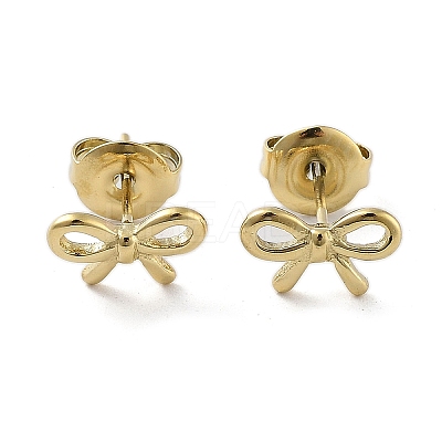 Ion Plating(IP) 304 Stainless Steel Stud Earrings EJEW-P258-33G-1