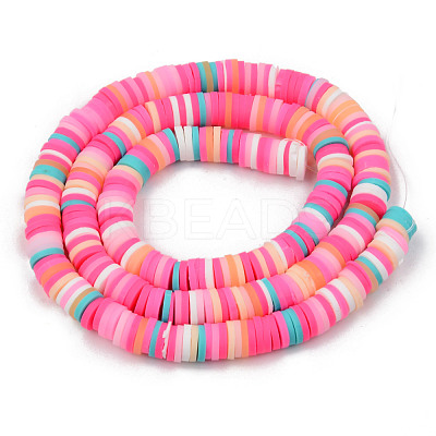 Handmade Polymer Clay Beads Strands X-CLAY-R089-6mm-099-1