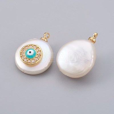 Natural Cultured Freshwater Pearl Pendants PEAR-F008-01G-1