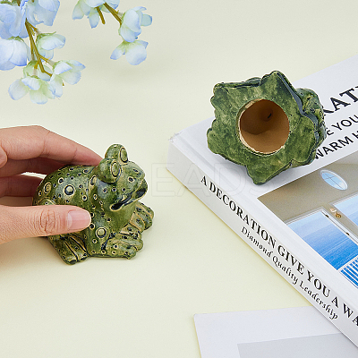 Resin Cute Frog Covers Toilet Bolts DJEW-WH0042-69-1