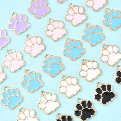 80Pcs 5 Colors Alloy Enamel Pendants ENAM-YW0005-19-1