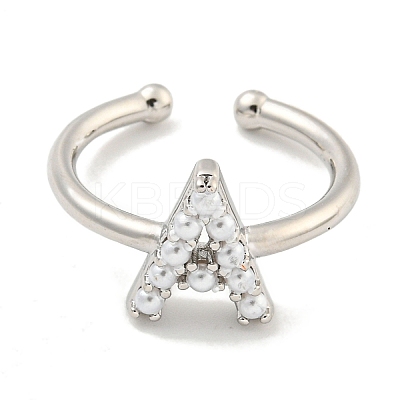 Rack Plating Brass Open Cuff Rings for Women RJEW-F162-01P-A-1
