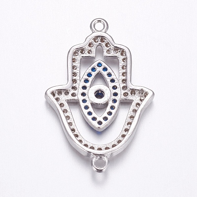 Brass Micro Pave Cubic Zirconia Links ZIRC-F082-01P-RS-1