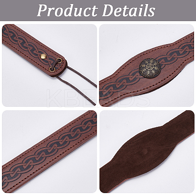 PU Leather & Alloy Headbands Hair Accessories for Women Girls OHAR-WH20009-02A-02-1
