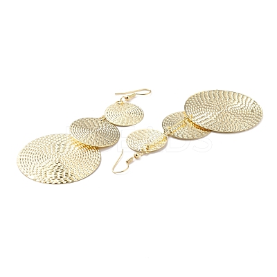 Layered Flat Round Dangle Earrings for Girl Women EJEW-I258-05G-1