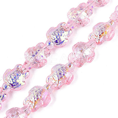Electroplate Transparent Glass Beads Strands EGLA-N055-04A-06-1