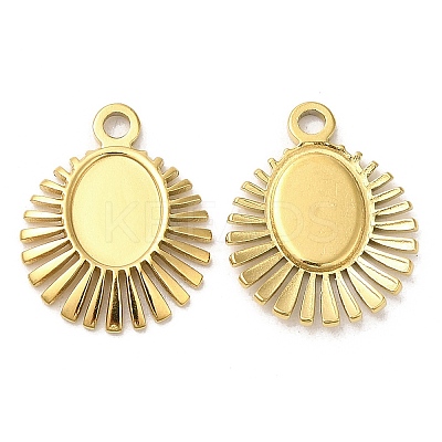 Ion Plating(IP) 304 Stainless Steel Pendant Cabochon Settings X-STAS-L020-013G-1