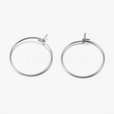 316 Surgical Stainless Steel Hoop Earrings Findings STAS-I097-050E-1