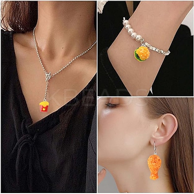 10Pcs 5 Styles Opaque Resin Pendants RESI-YW0005-23-1