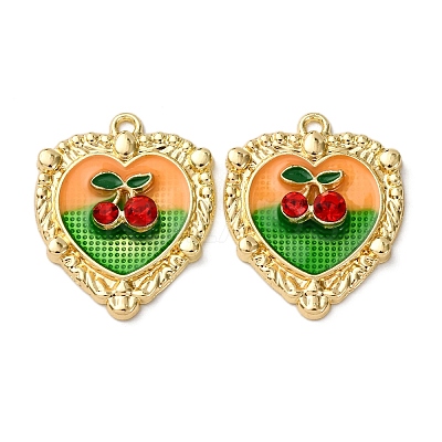 Light Gold Tone Alloy Enamel Pendants ENAM-B028-33KCG-02-1
