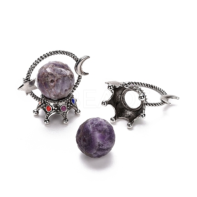 Natural Amethyst Sphere Display Decorations DJEW-G032-03AS-01-1