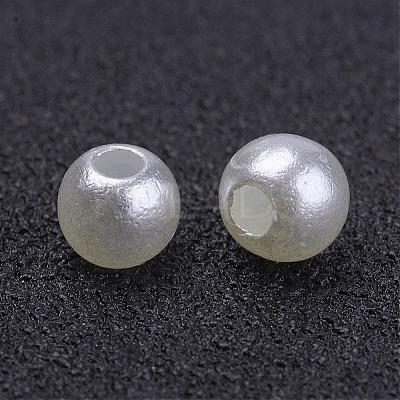 Creamy White Chunky Imitation Loose Acrylic Round Spacer Pearl Beads for Kids Jewelry X-PACR-4D-12-1