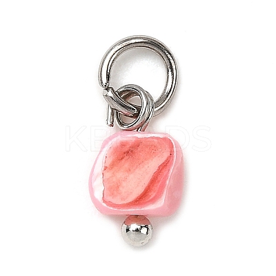 Dyed Natural Freshwater Shell Nuggets Charms PALLOY-JF04375-02-1