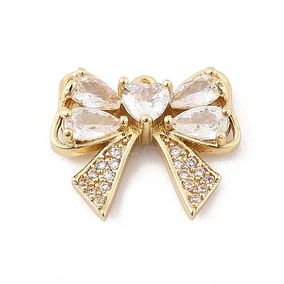 Brass Micro Pave Clear Cubic Zirconia Pendants LS-KK-K371-29C-G-1
