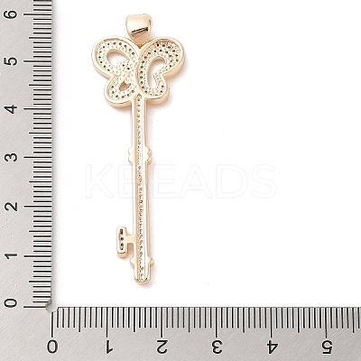 Brass Micro Pave Clear Cubic Zirconia Pendants KK-S388-02G-01-1