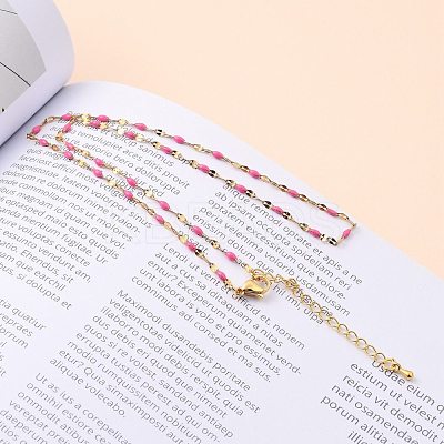 304 Stainless Steel Link Chain Necklaces NJEW-JN03084-03-1