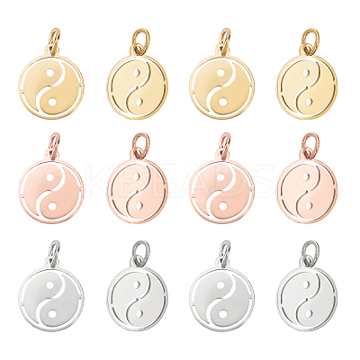 18Pcs 3 Colors 304 Stainless Steel Charms STAS-DC0003-02-1
