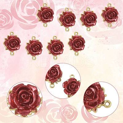 12Pcs Valentine's Day Rose Flower Alloy Links Connectors FIND-FS0004-87-1