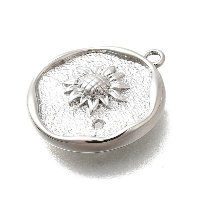 Brass Micro Pave Cubic Zirconia Pendants KK-Q035-16A-P-1