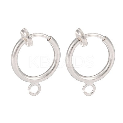 Brass Clip-on Hoop Earring Findings LS-X-KK-P102-01S-1