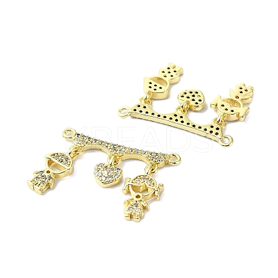 Rack Plating Brass Micro Pave Clear Cubic Zirconia Pendants KK-R157-12A-G-1