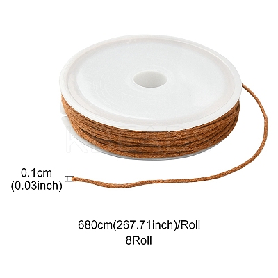 8 Rolls 8 Colors Waxed Cotton Cords YC-YW0001-04-1