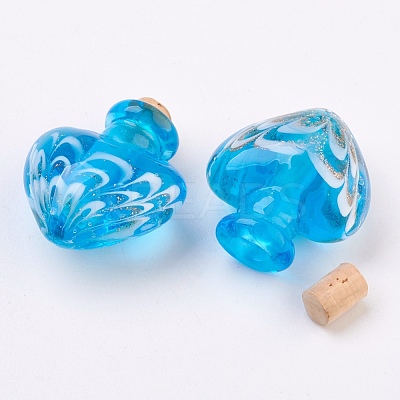 Handmade Lampwork Perfume Bottle Pendants LAMP-P044-I-1