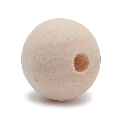 Wood European Beads WOOD-WH0022-03A-1