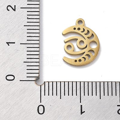 Real 18K Gold Plated 304 Stainless Steel Pendants STAS-R003-02G-010-1