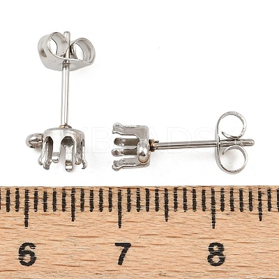 304 Stainless Steel Flat Round Stud Earring Findings STAS-D389-04C-P-1