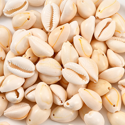 100Pcs Natural Cowrie Shell Beads BSHE-LT0001-03B-1