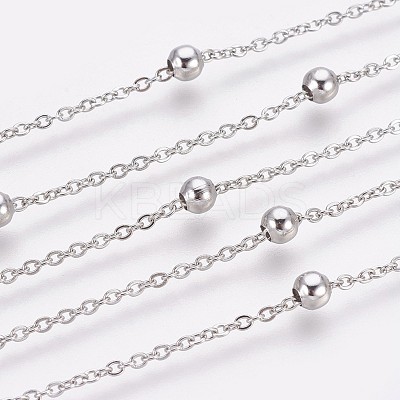 Tarnish Resistant 304 Stainless Steel Cable Chain Anklets AJEW-P069-04P-1